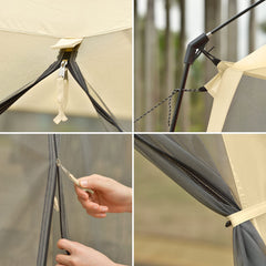 CAMPROS CP Screen House includes carry bag and stakes for portability