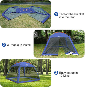 CAMPROS CP carry bag with stakes illustrates easy transport and compact storage after outdoor use