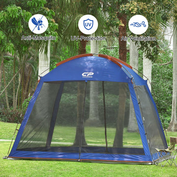 CAMPROS CP ground stakes included highlights secure setup on grass and soft ground