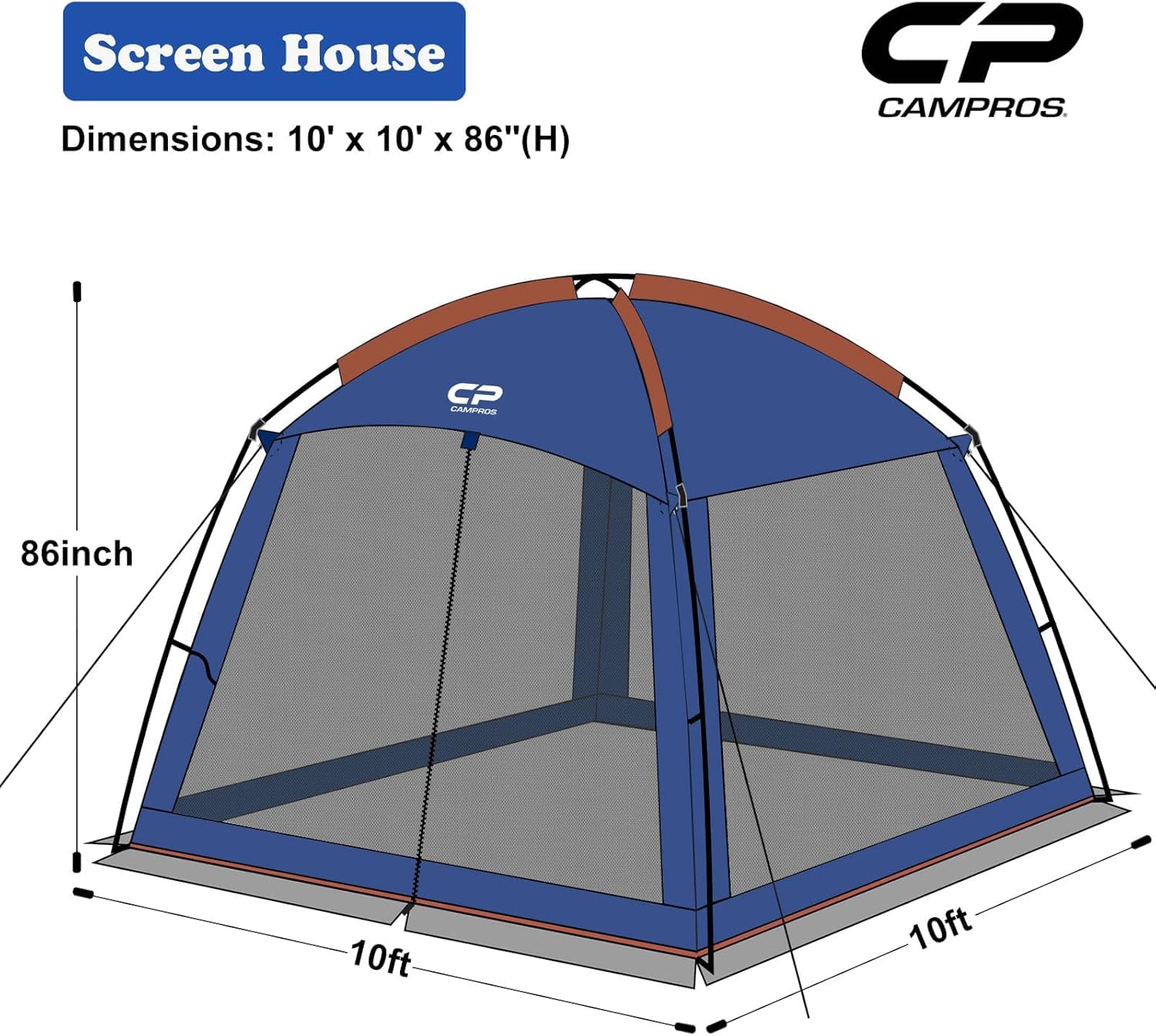 CAMPROS CP mesh wall closeup shows durable 190T polyester and breathable mesh for airflow
