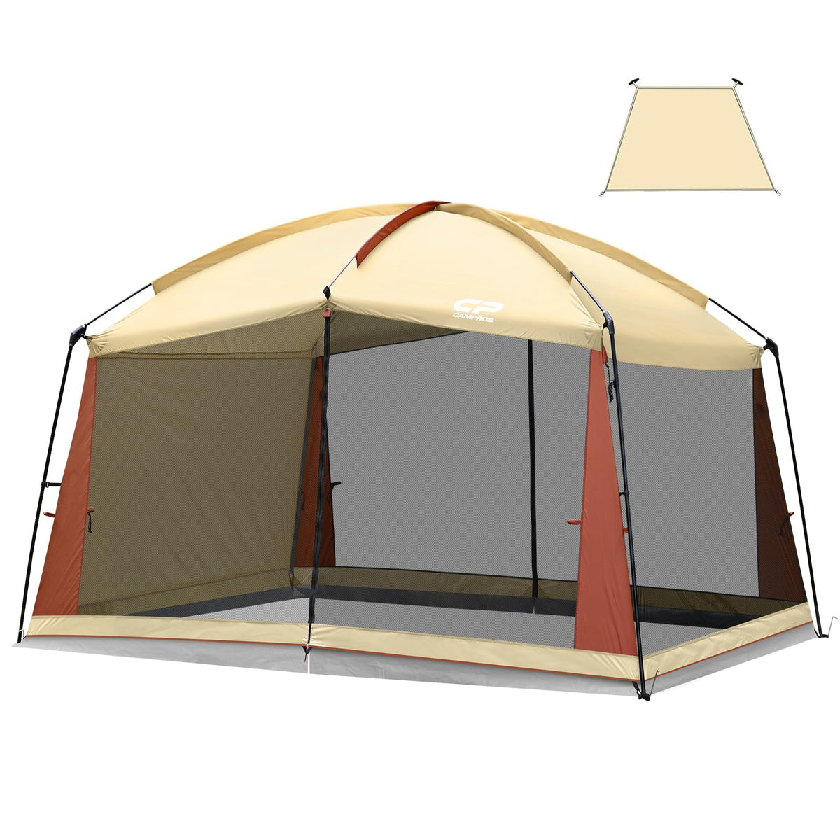 CAMPROS CP screen house setup outdoors provides shade for family gatherings