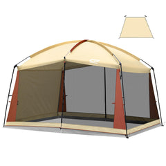 CAMPROS CP screen house setup outdoors provides shade for family gatherings
