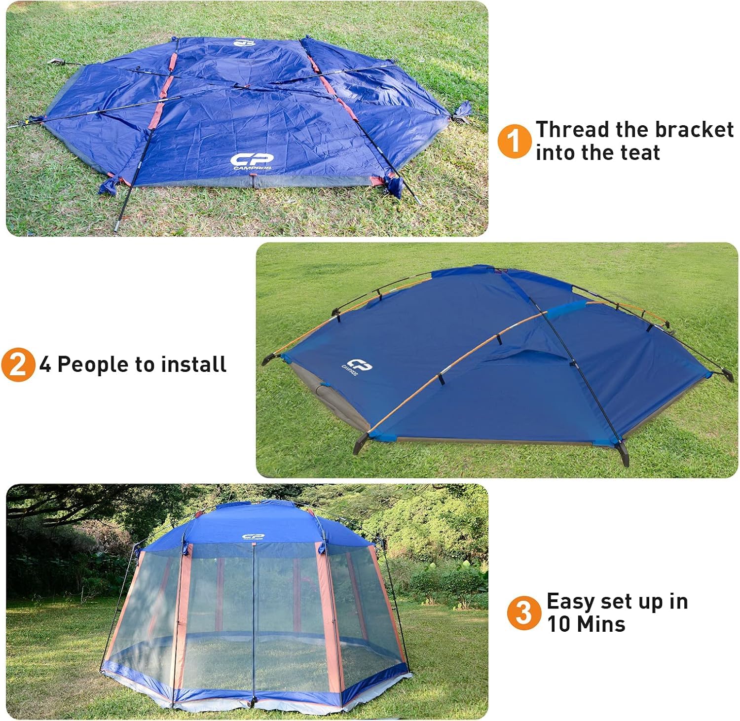 CAMPROS CP Screen House 13x13 easy-to-assemble for quick family setup