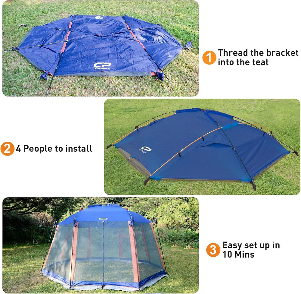 CAMPROS CP Screen House 13x13 easy-to-assemble for quick family setup