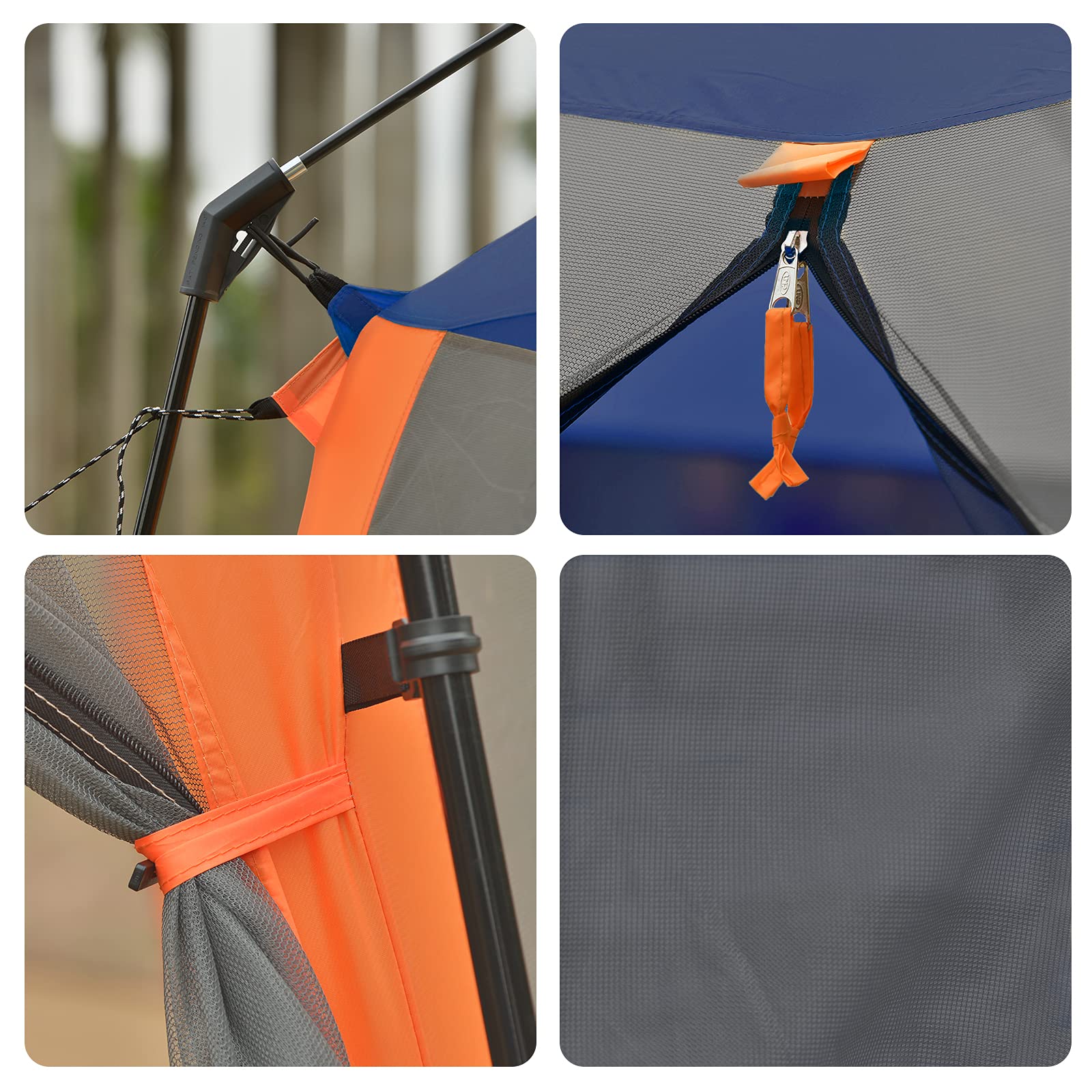CAMPROS CP Screen House 13x13 secured with ground stakes and tie downs