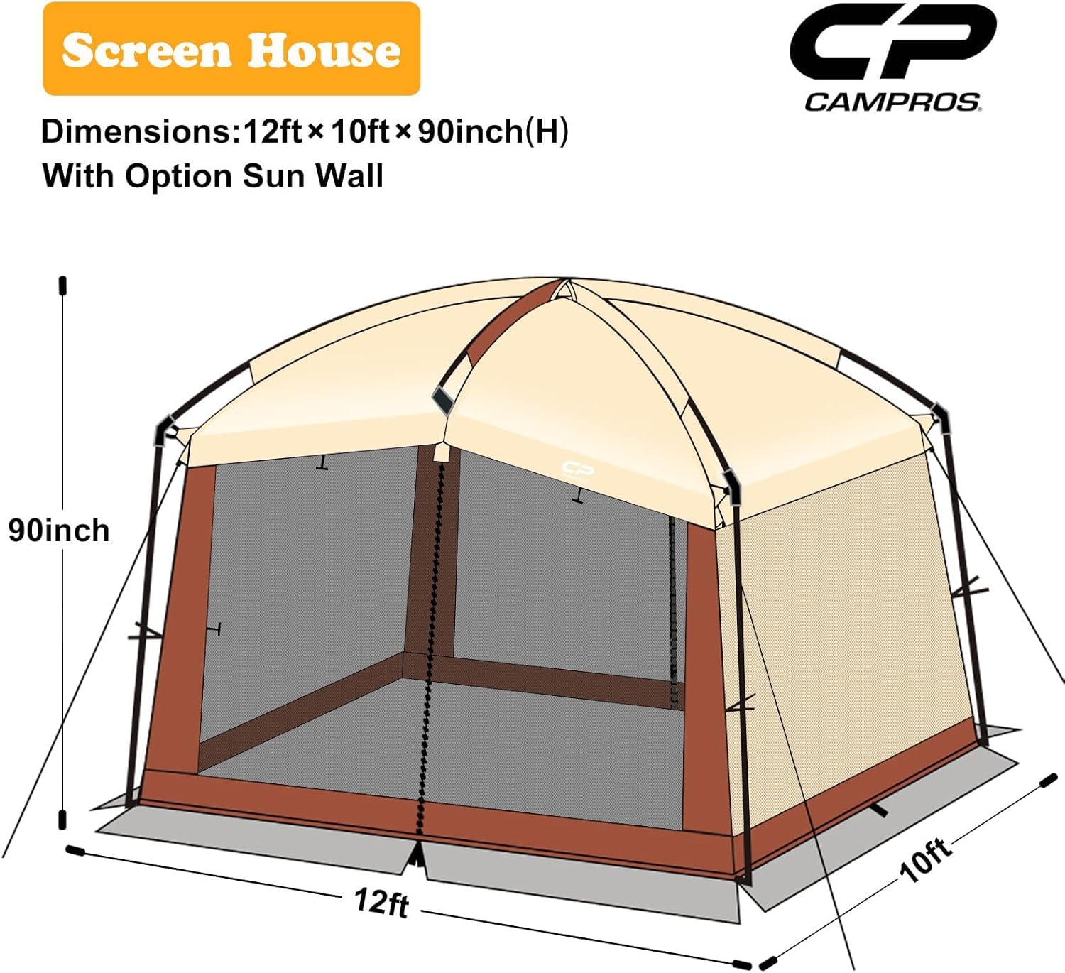CAMPROS CP screen house quick assembly demonstrates fast setup for outdoor use