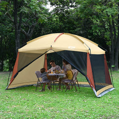 CAMPROS CP screen house with optional sun wall offers UV protection