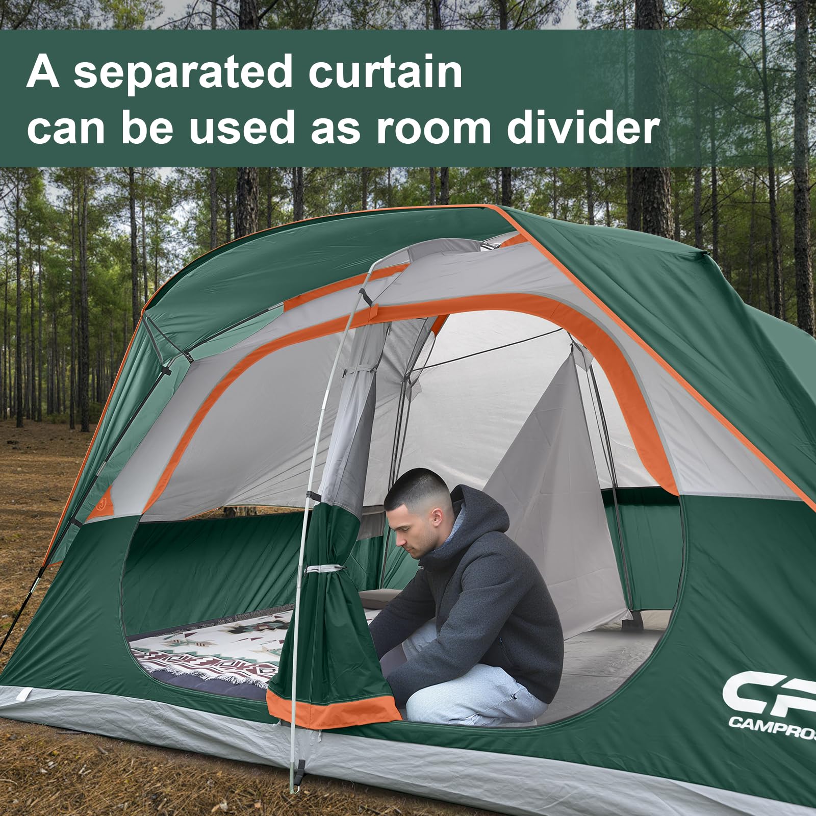 Campros CP tent mesh roof for stargazing and airflow.