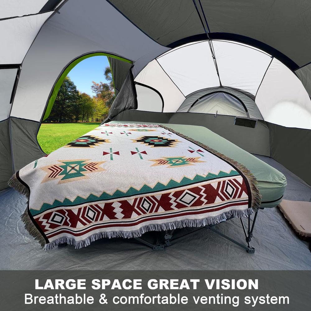 CAMPROS CP Tent five large mesh windows provide ventilation and natural light