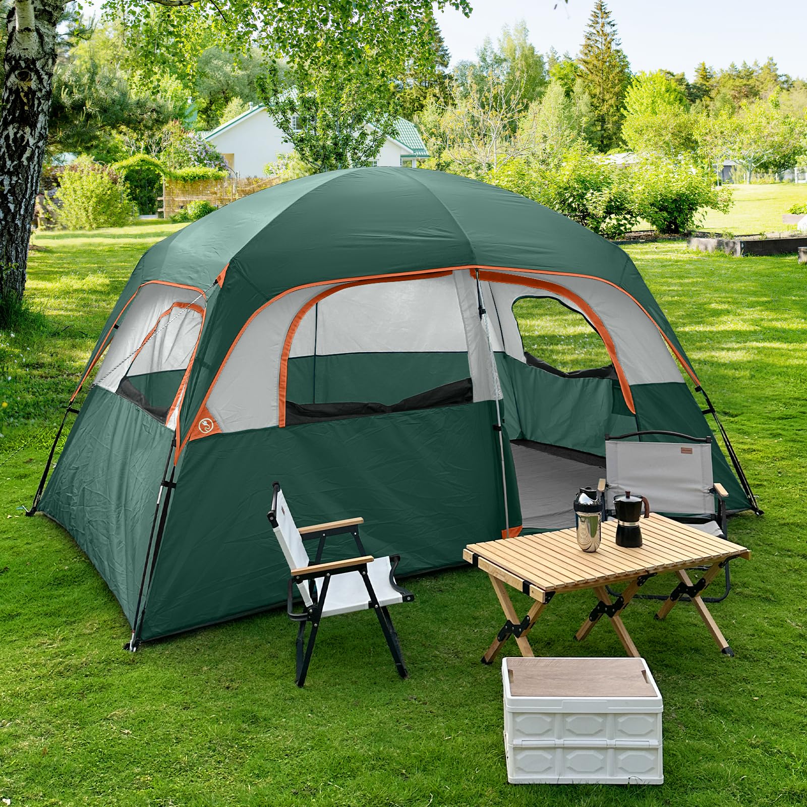 CAMPROS CP tent interior e-port enables safe gadget charging.
