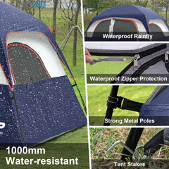 CAMPROS CP 6-person rainfly removal demonstrates versatile weather-ready setup.