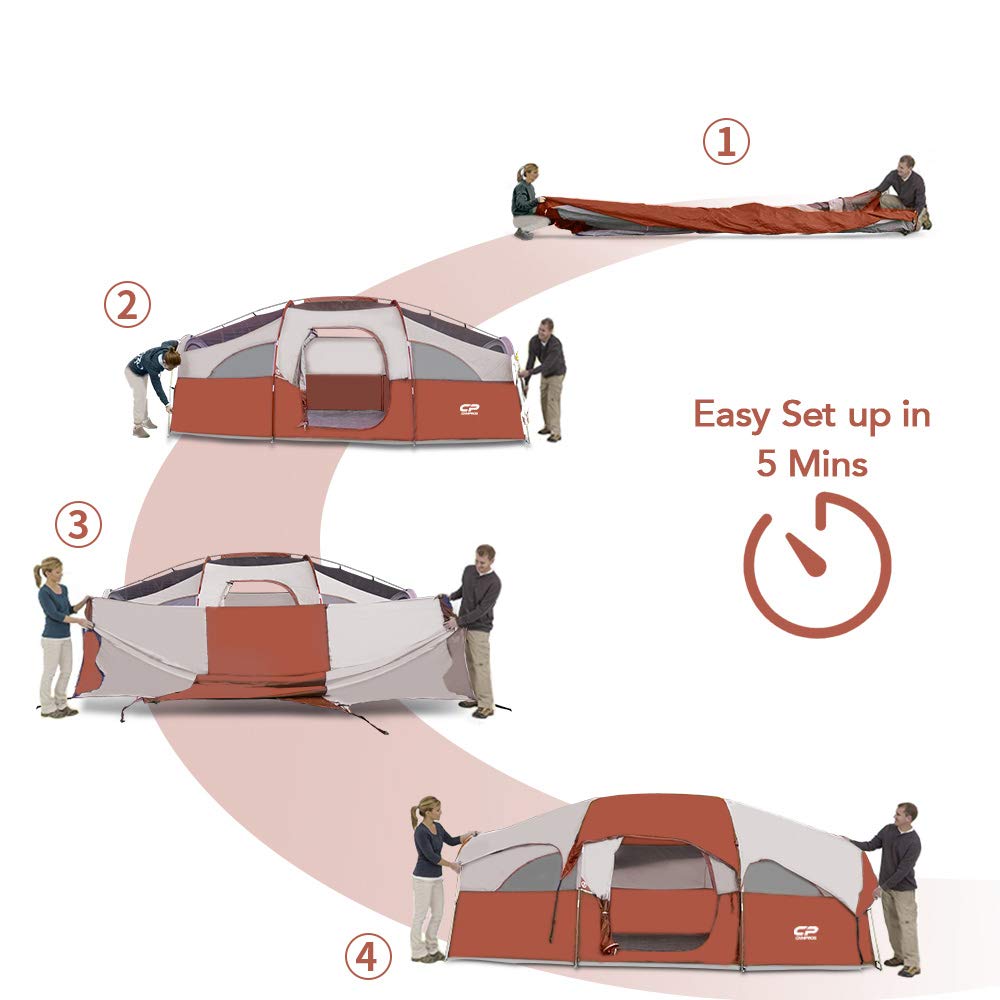 CAMPROS CP tent door and ventilation focus on airflow and easy entry