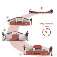 CAMPROS CP tent door and ventilation focus on airflow and easy entry