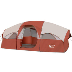 CAMPROS CP 8-person tent front view showing spacious living area for family camping