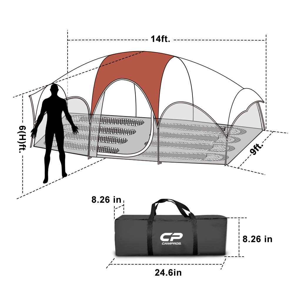 CAMPROS CP 8-person interior with ample headroom for easy changing