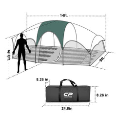 CAMPROS CP tent-8-person interior with 72-inch center height for easy standing