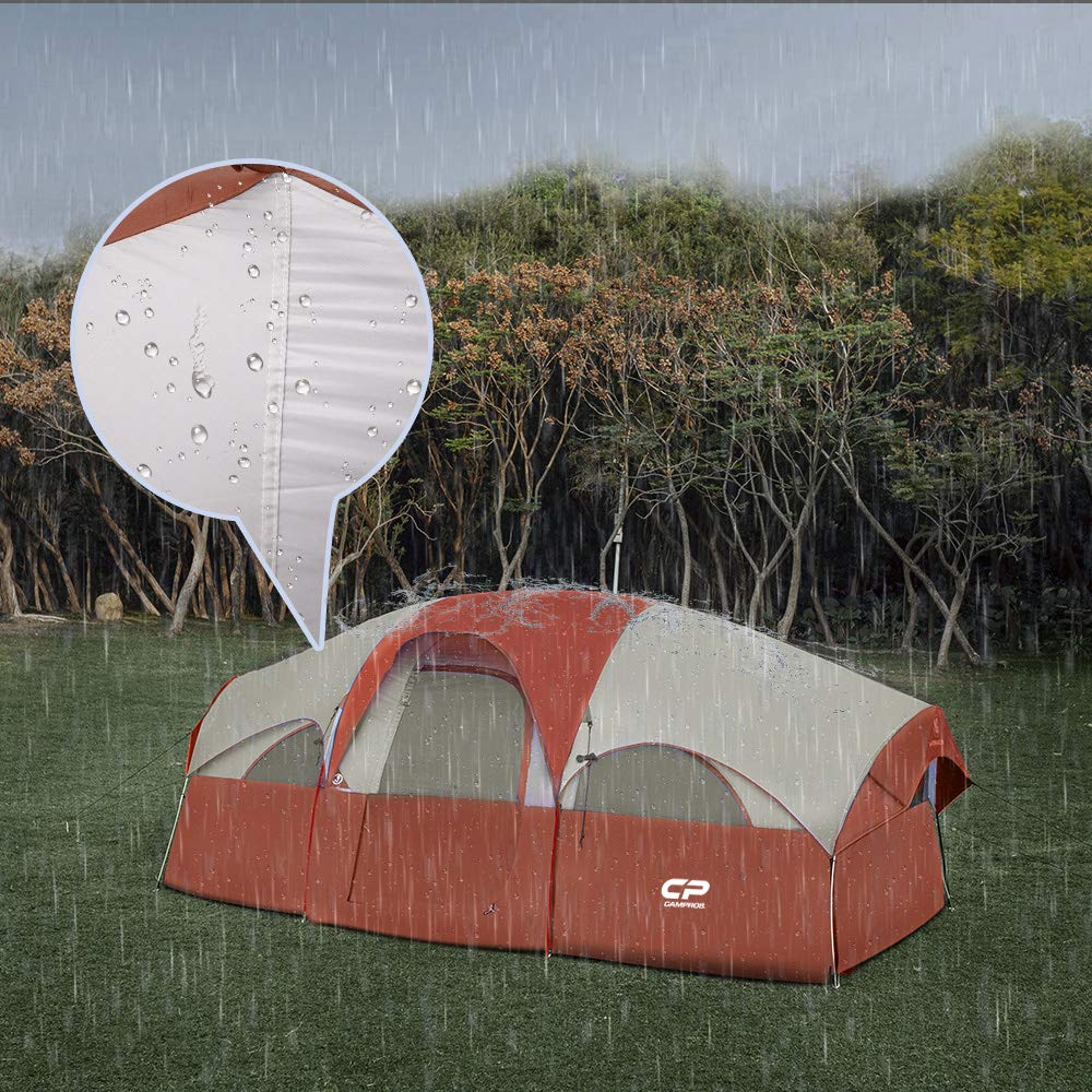 CAMPROS CP 8-person tent with five mesh windows for light and breeze