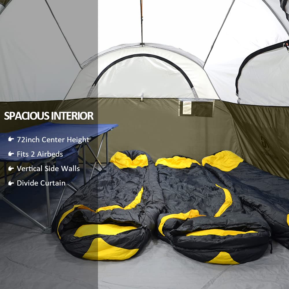 CAMPROS CP tent olive dual-layer design enhances durability and weather protection