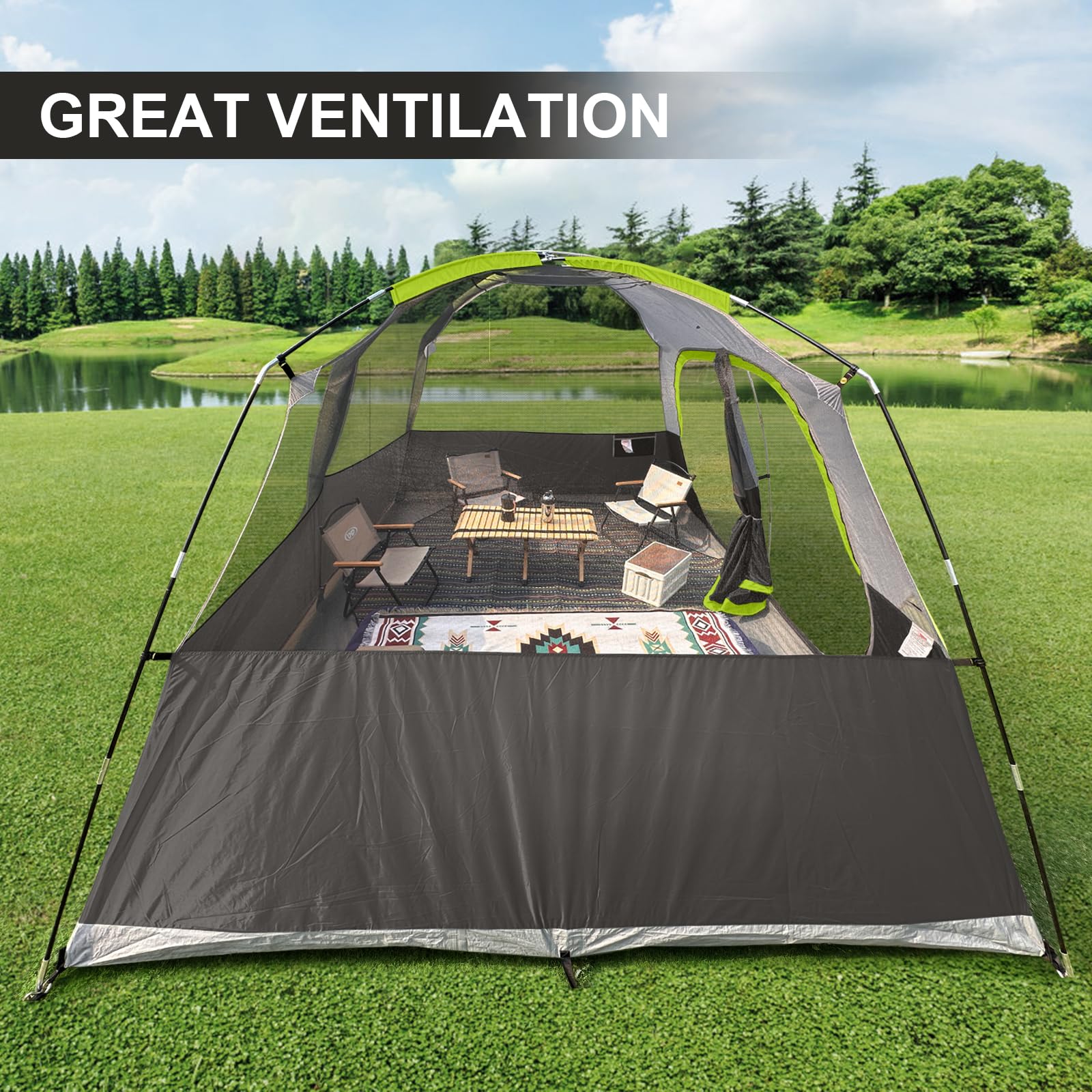 CAMPROS CP tent stake kit image shows sturdy anchors for windy nights.