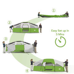 CAMPROS CP tent interior spacious view demonstrates standing room and easy movement