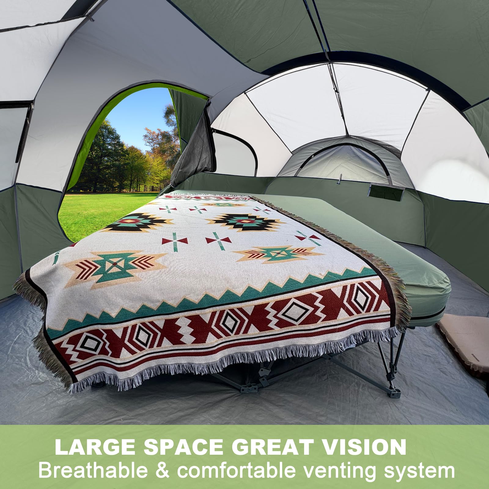 CAMPROS CP tent divider curtain demonstrates room separation or projector screen setup