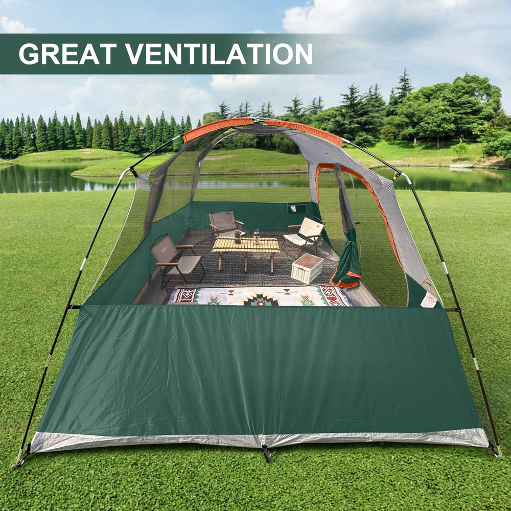 Campros CP tent dual mesh windows promote cross-ventilation.