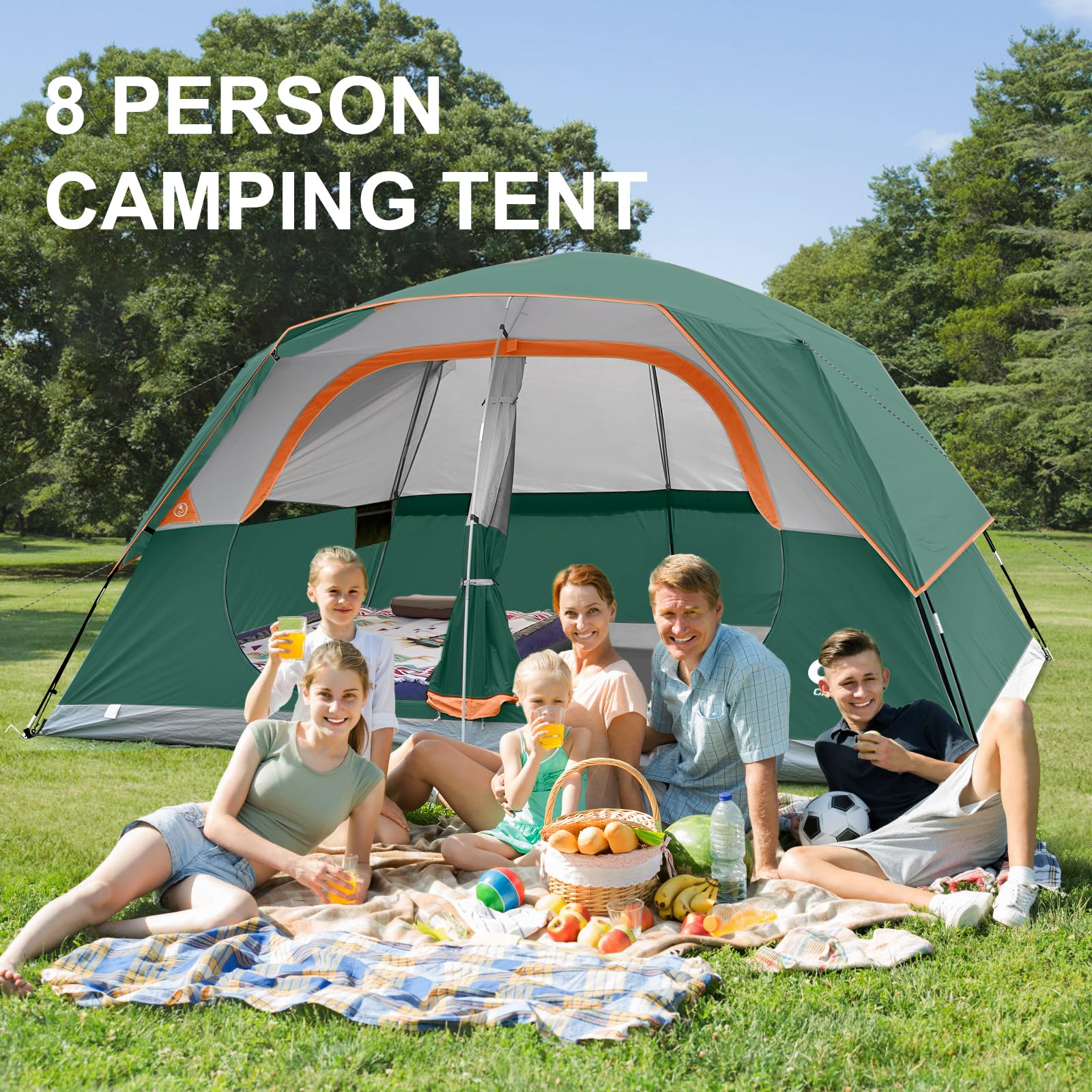 Campros CP tent gear pockets keep essentials organized.