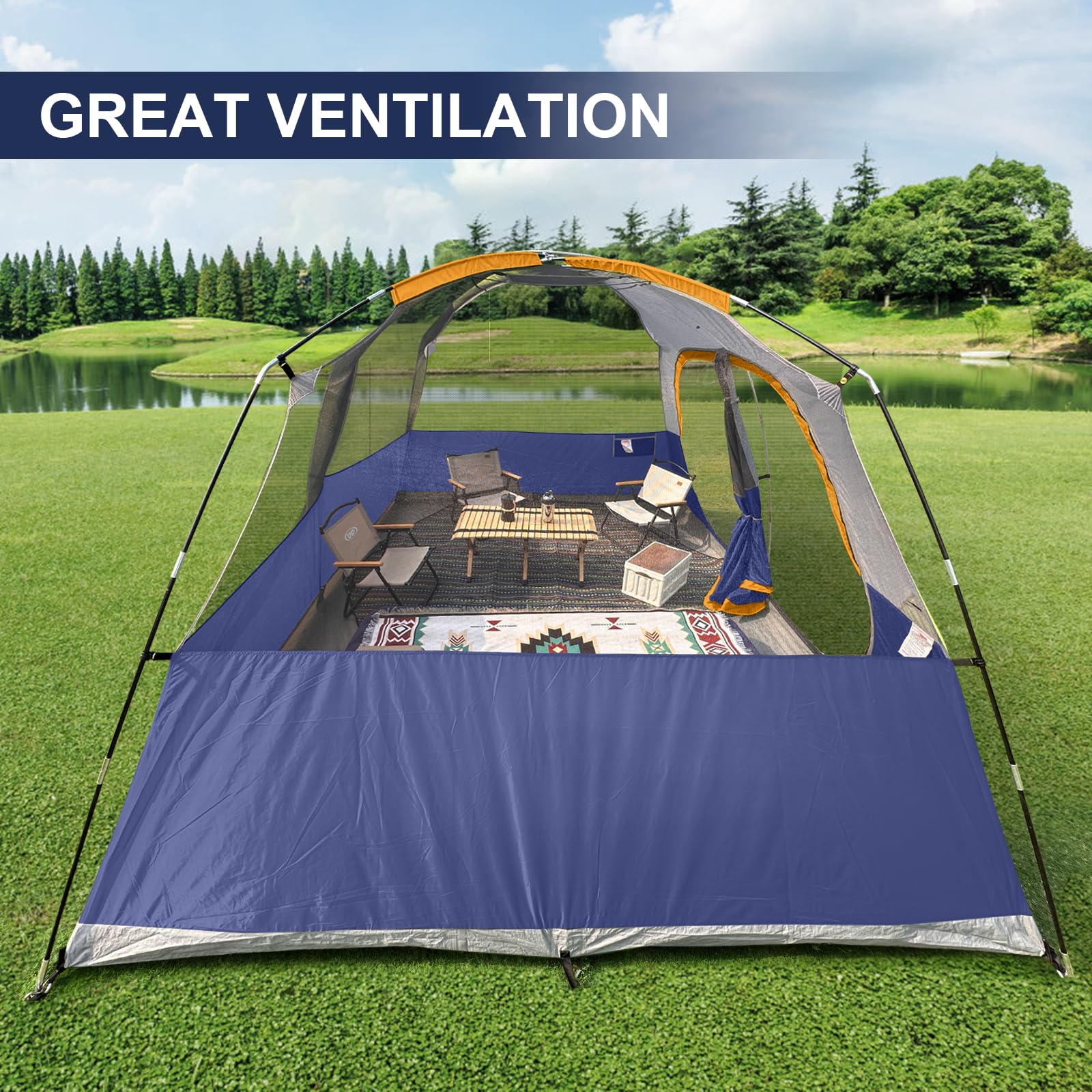 CAMPROS CP tent carry bag and stakes simplify packing and transport.