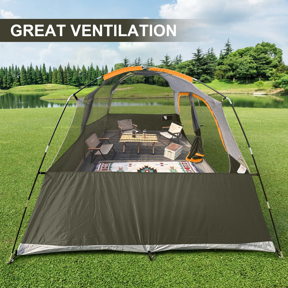 CAMPROS CP tent olive mesh windows enable cross-ventilation and stargazing.