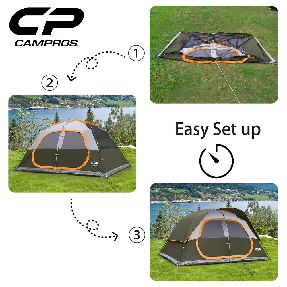 CAMPROS CP tent olive wide door eases loading gear in and out.