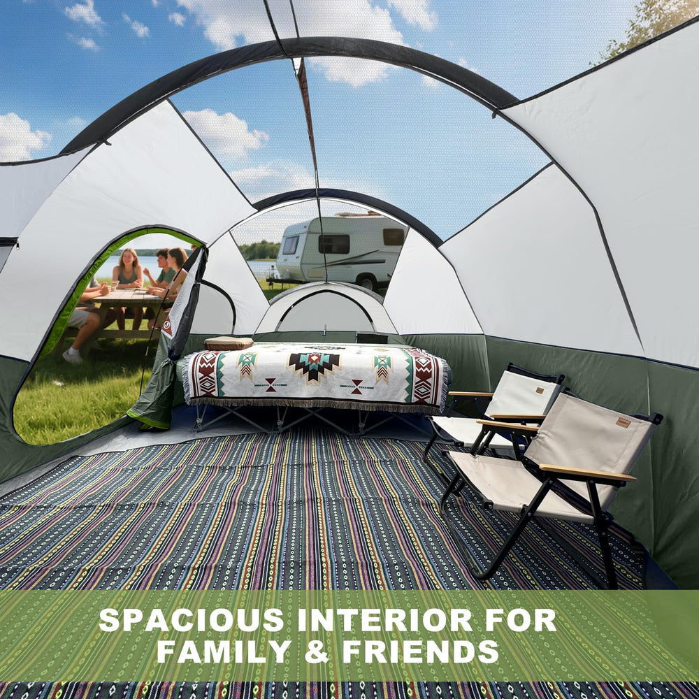 CAMPROS CP tent with sealed seams and waterproof strip delivering reliable rain protection