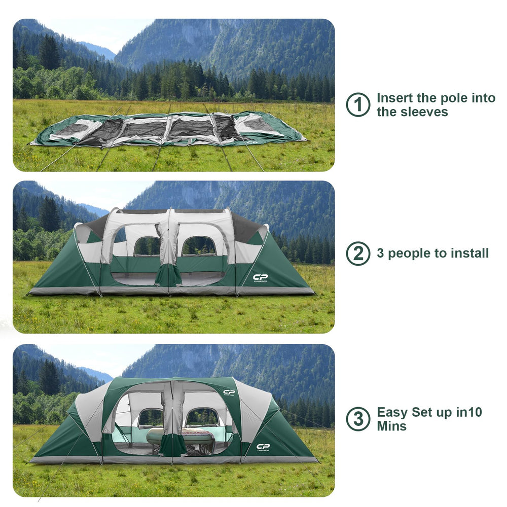 CAMPROS CP tent mesh roof and windows provide airflow for breathable comfort