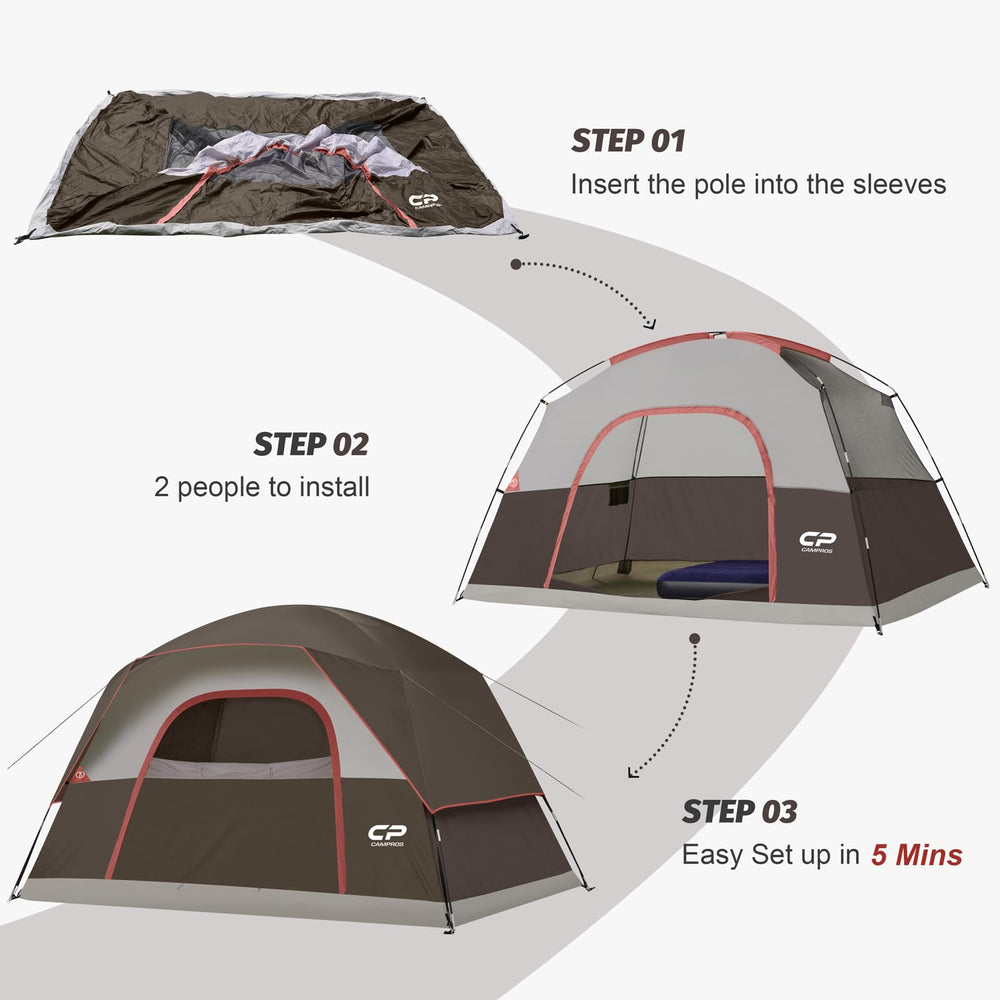 CAMPROS CP waterproof rainfly with sealed seams keeps gear dry in light rain