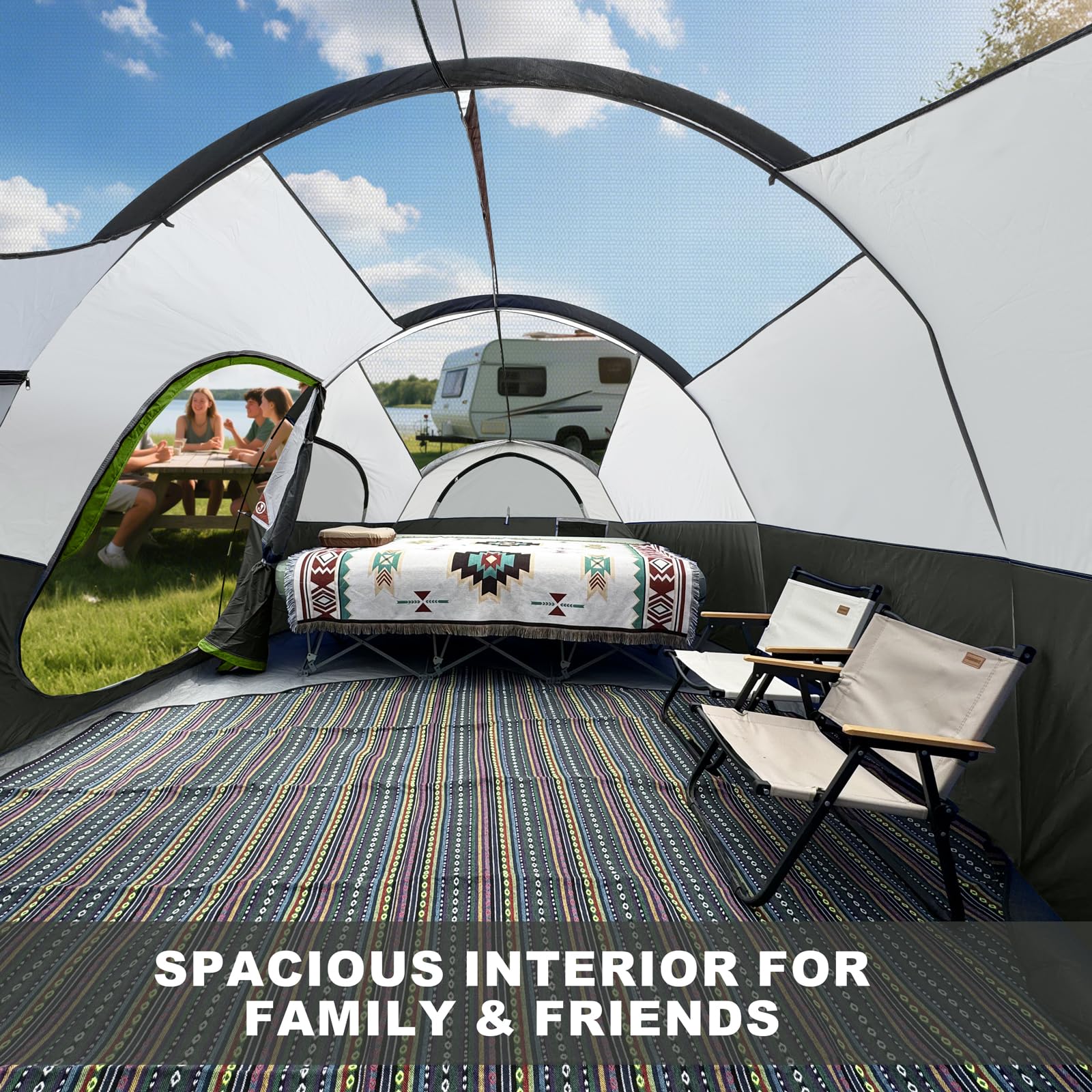 CAMPROS CP Tent weather protection with sealed seams for reliable rain resistance