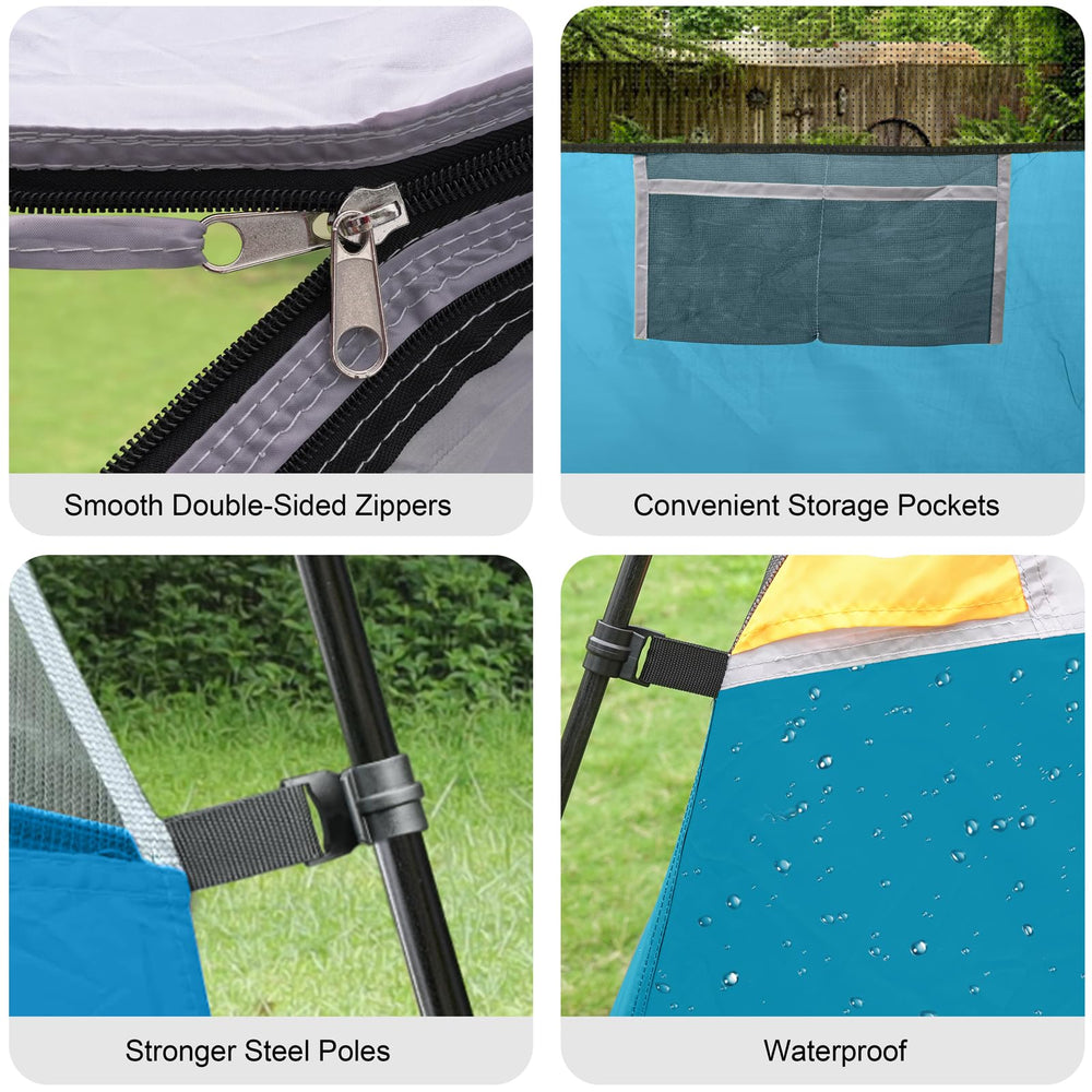 CAMPROS CP wide door facilitates easy movement of gear and sleep setups.