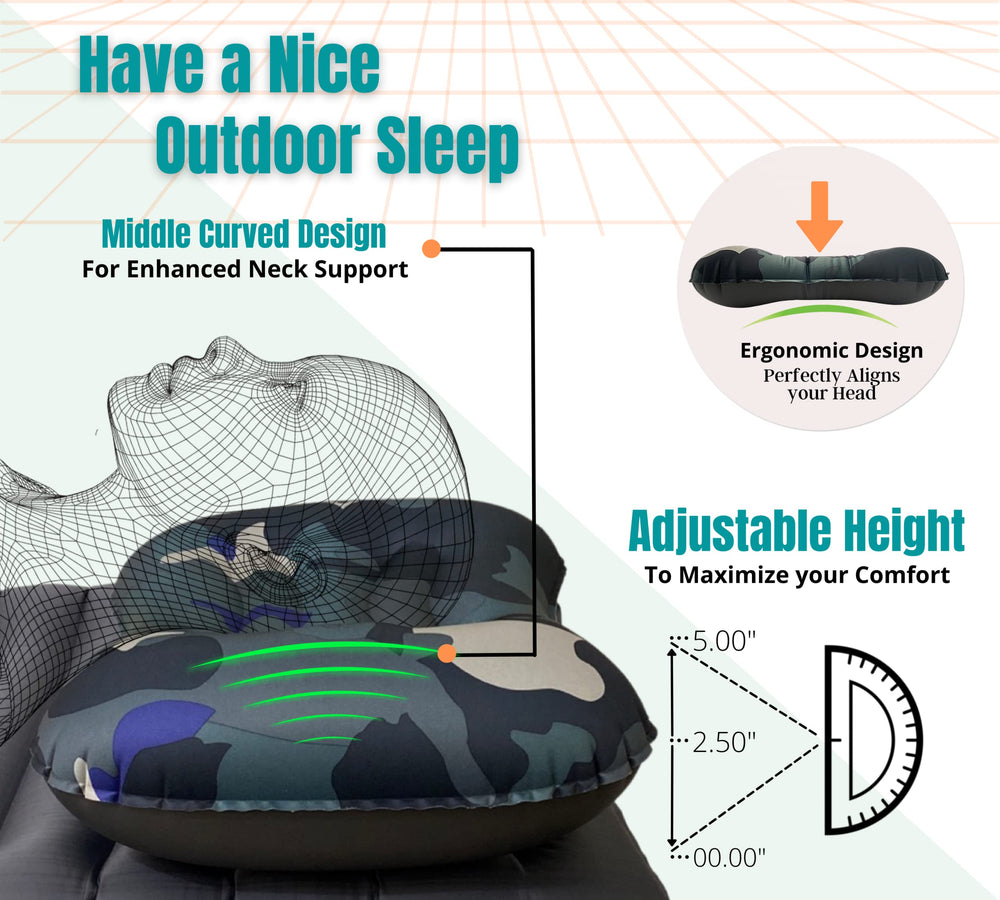 CAMPWAY Ultralight Pillow camouflage compact pack for travel gear.