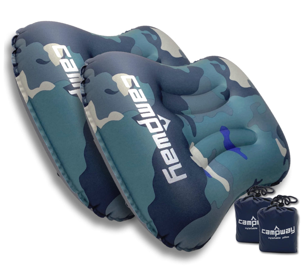 CAMPWAY Ultralight Pillow folded compactly for easy backpack packing.