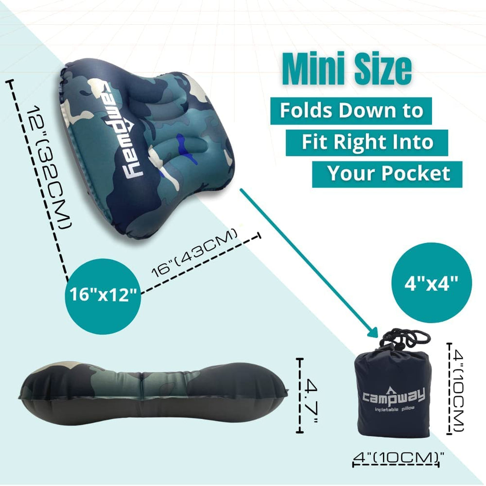 CAMPWAY Ultralight Pillow camouflage neck support during rest.