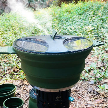 CAMPWOLF easy-clean design image, BPA-free and odorless cooking companion.