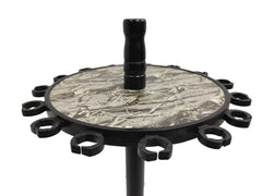 Camo round floor rack displaying 15 rod capacity