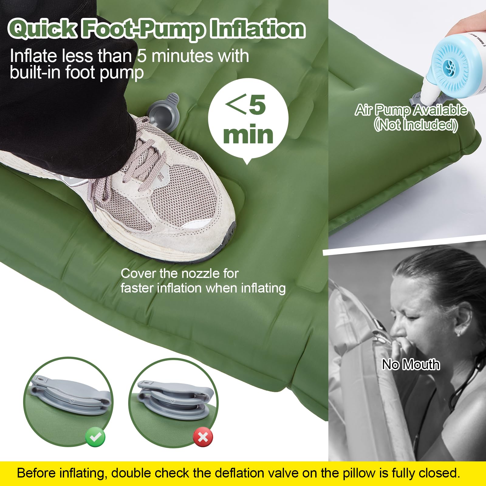 CAMULAND 6.3-inch pillow offers extra neck and head support