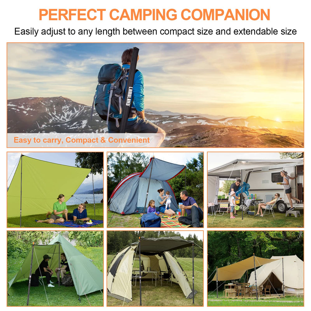 CAMULAND canopy pole ready for tent or tarp setups outdoors.