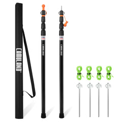 CAMULAND tarp pole extend-retract demonstrates telescoping range for versatile shelter setups