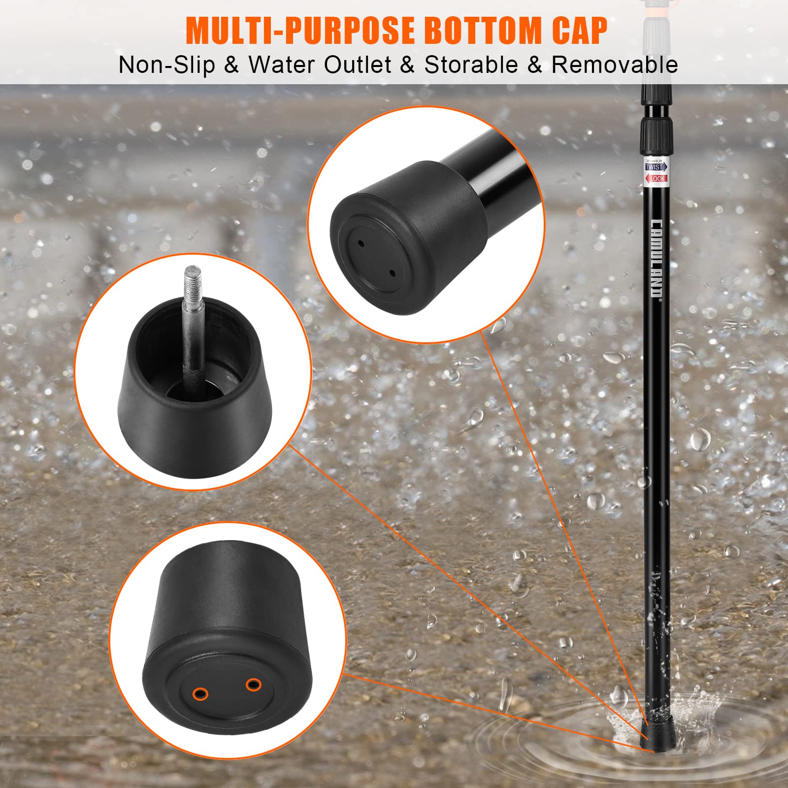 CAMULAND tarp pole hammock-use shows compatibility with hammocks and small shelters