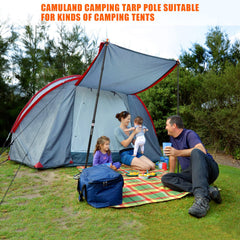 CAMULAND tarp pole stainless-tip highlights durable tip for reliable stake contact