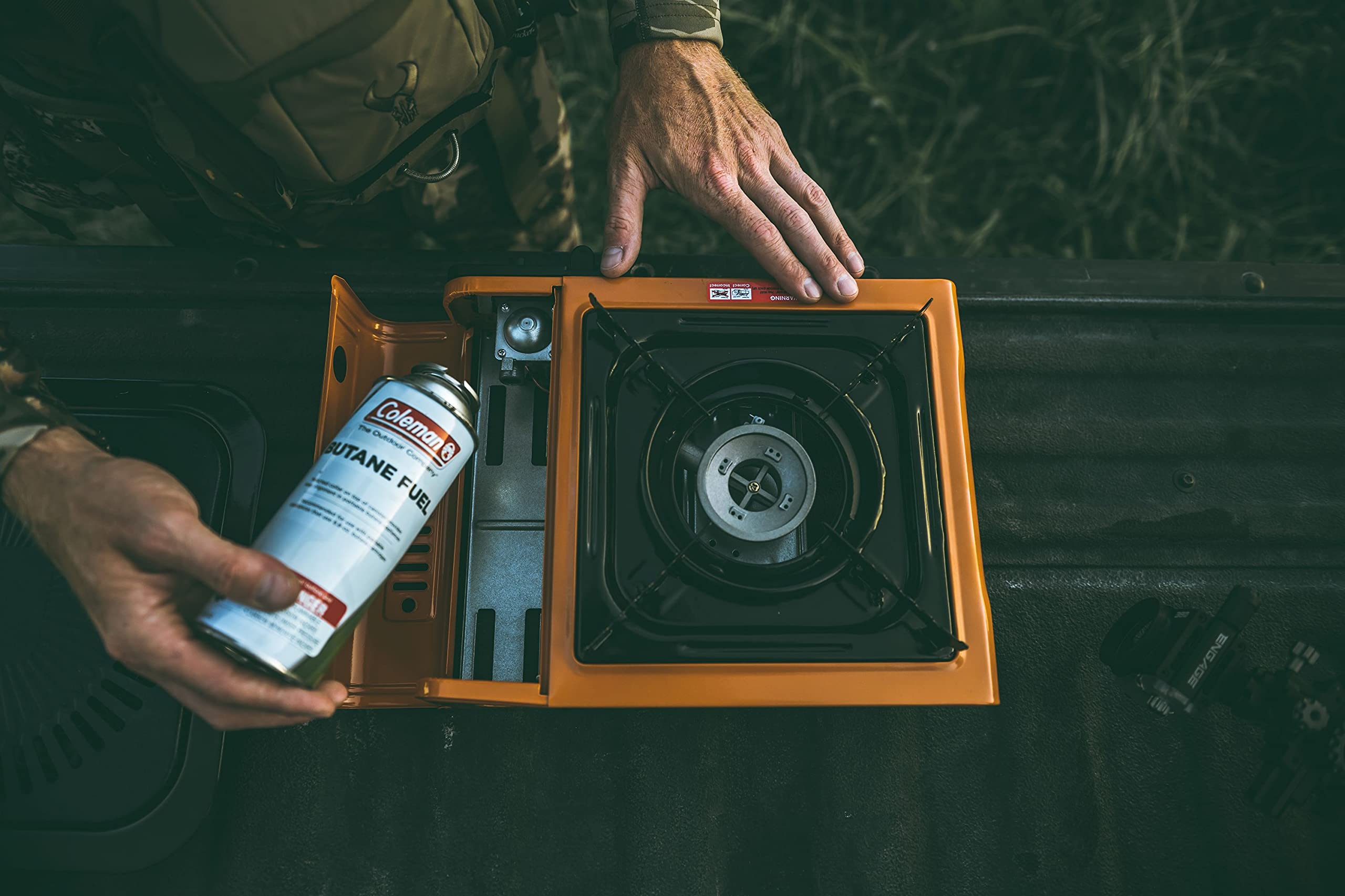 CanCooker burner uses 8-ounce butane canisters for convenient fuel.