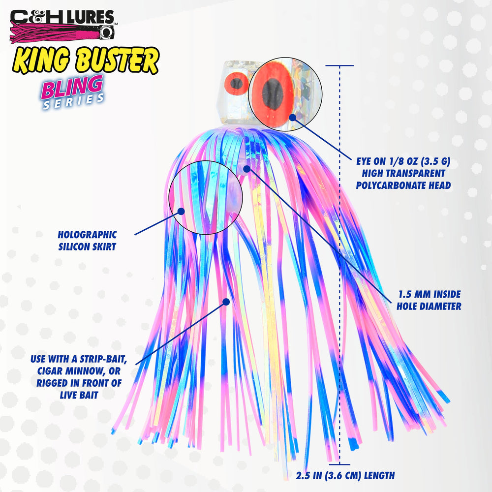 C&H Lures King Buster Bling used as dredge teaser increases visibility