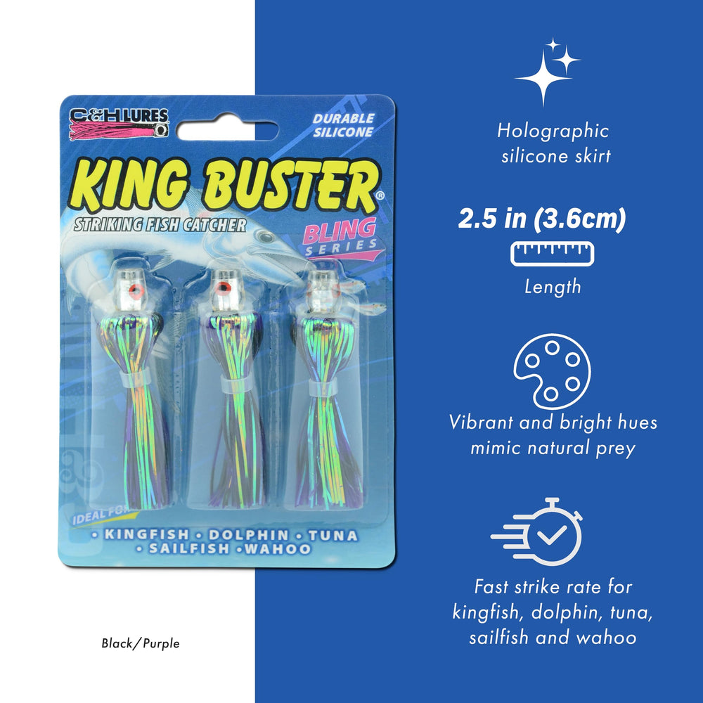 C&H Lures King Buster Bling on strip rig enhances movement and color