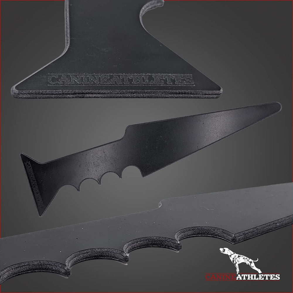 Canine Athletes Elite-HD Green Break Stick ergonomic grip close-up for comfortable handling during sessions.