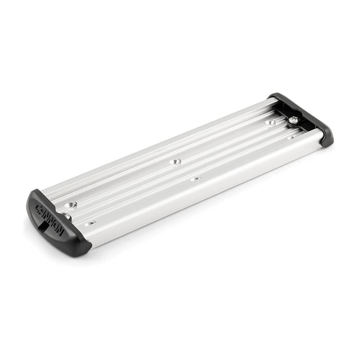 Cannon 12-inch track in stainless steel demonstrates corrosion-resistant construction for saltwater use.